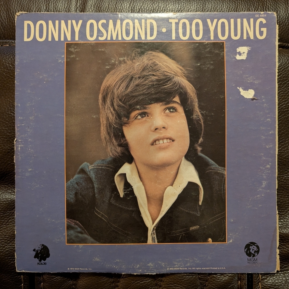 Donny Osmond "Too Young" Vintage Vinyl Record